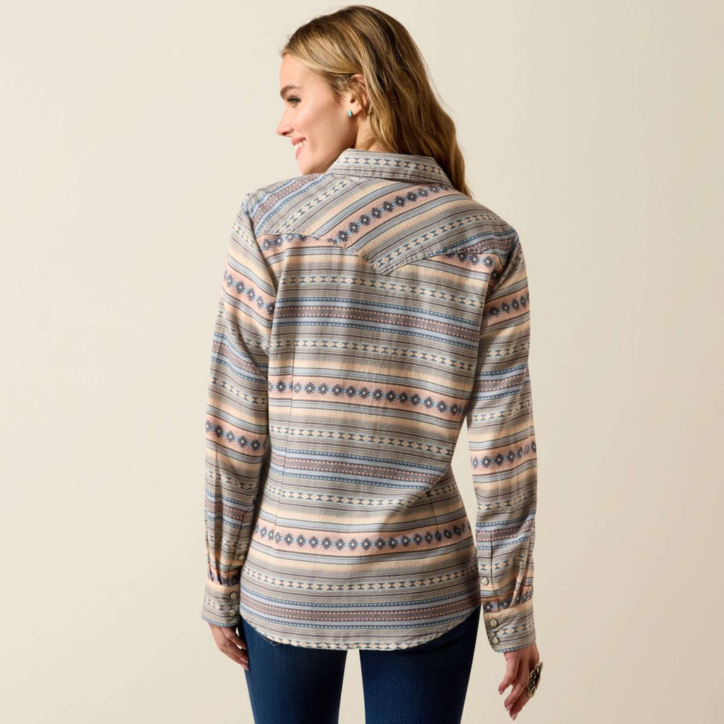 Ariat Bluse Arizona Western Damen Ombre Blue Southwest