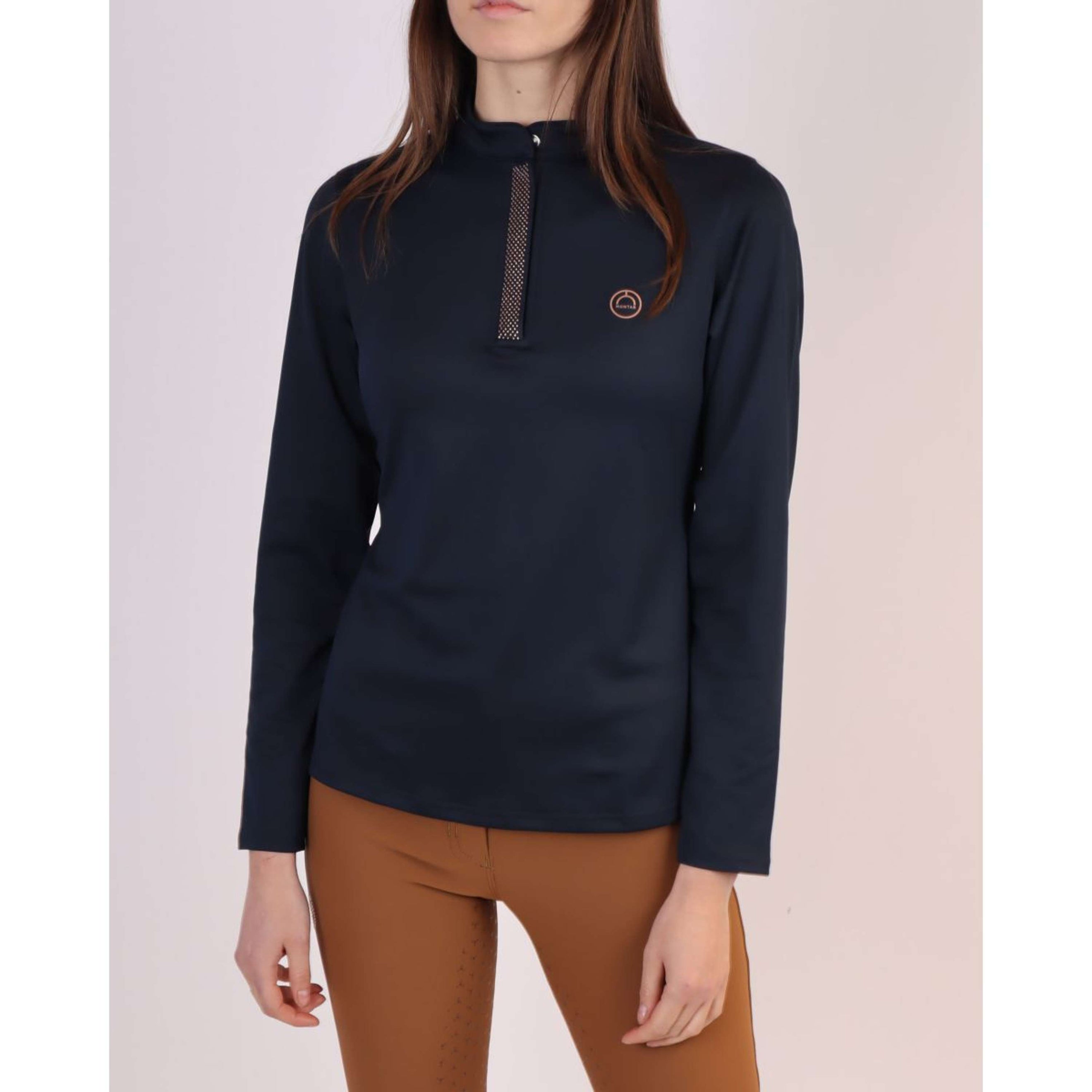 Montar Shirt Briella Rosegold Crystals Lange Ärmel Dark Navy