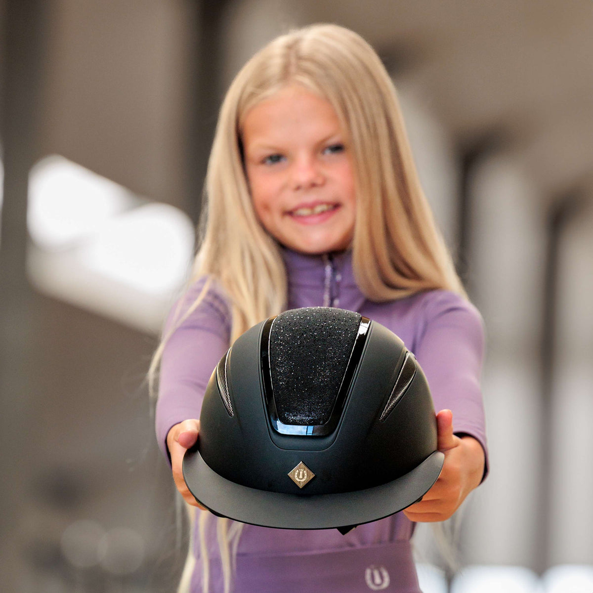 Imperial Riding Reithelm IRHOlania Deluxe Big Visor Schwarz Glitzer