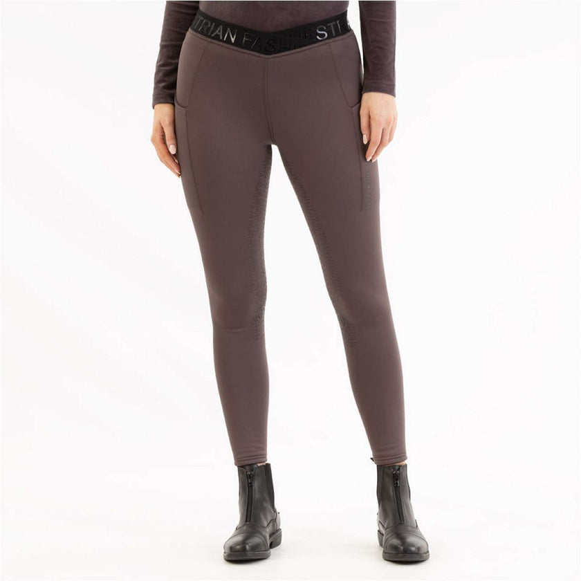 BR Reitleggings AW25 Jesslynn Damen Silikon Vollbesatz Raisin