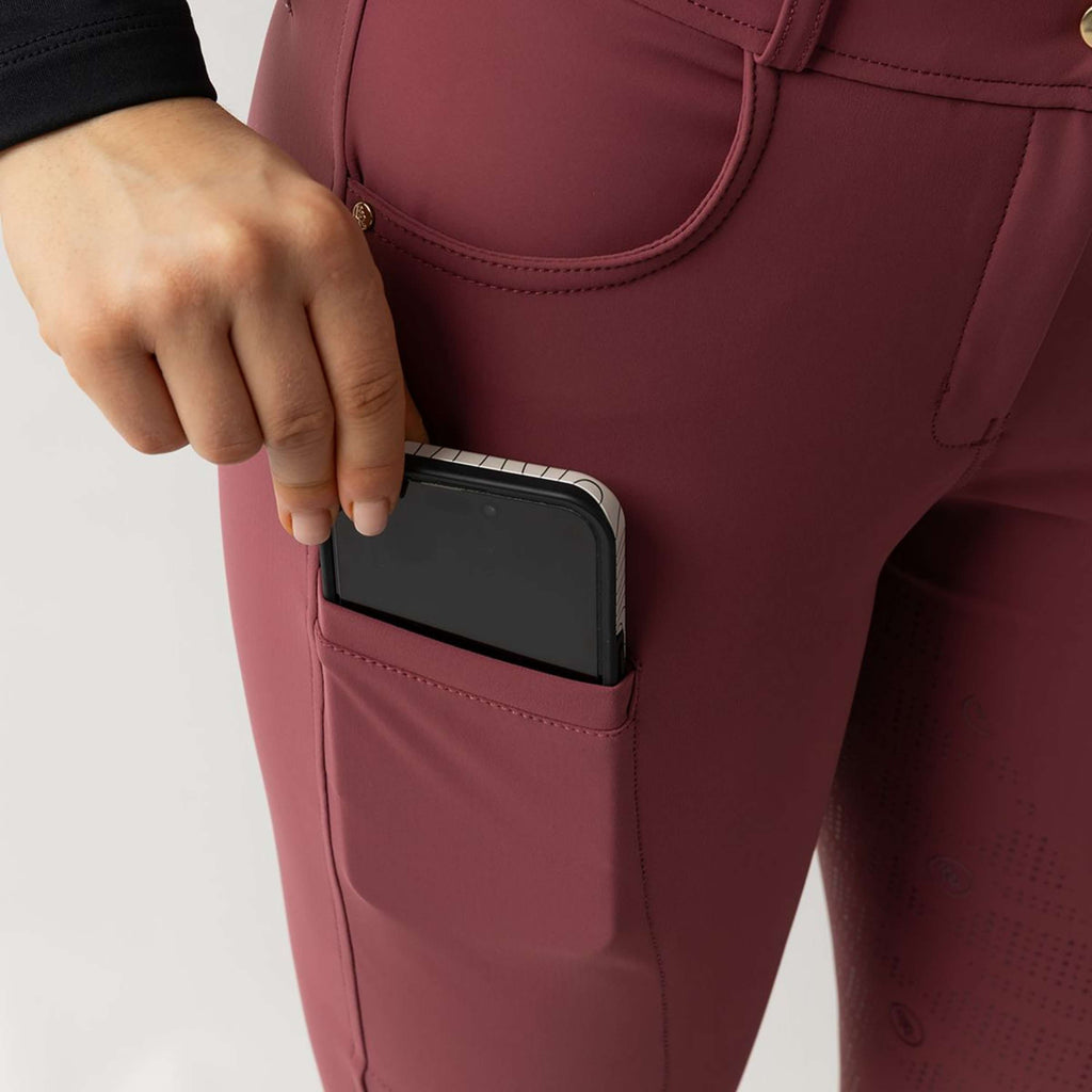 BR Reitleggings Lendsey Full Grip Damen Maroon