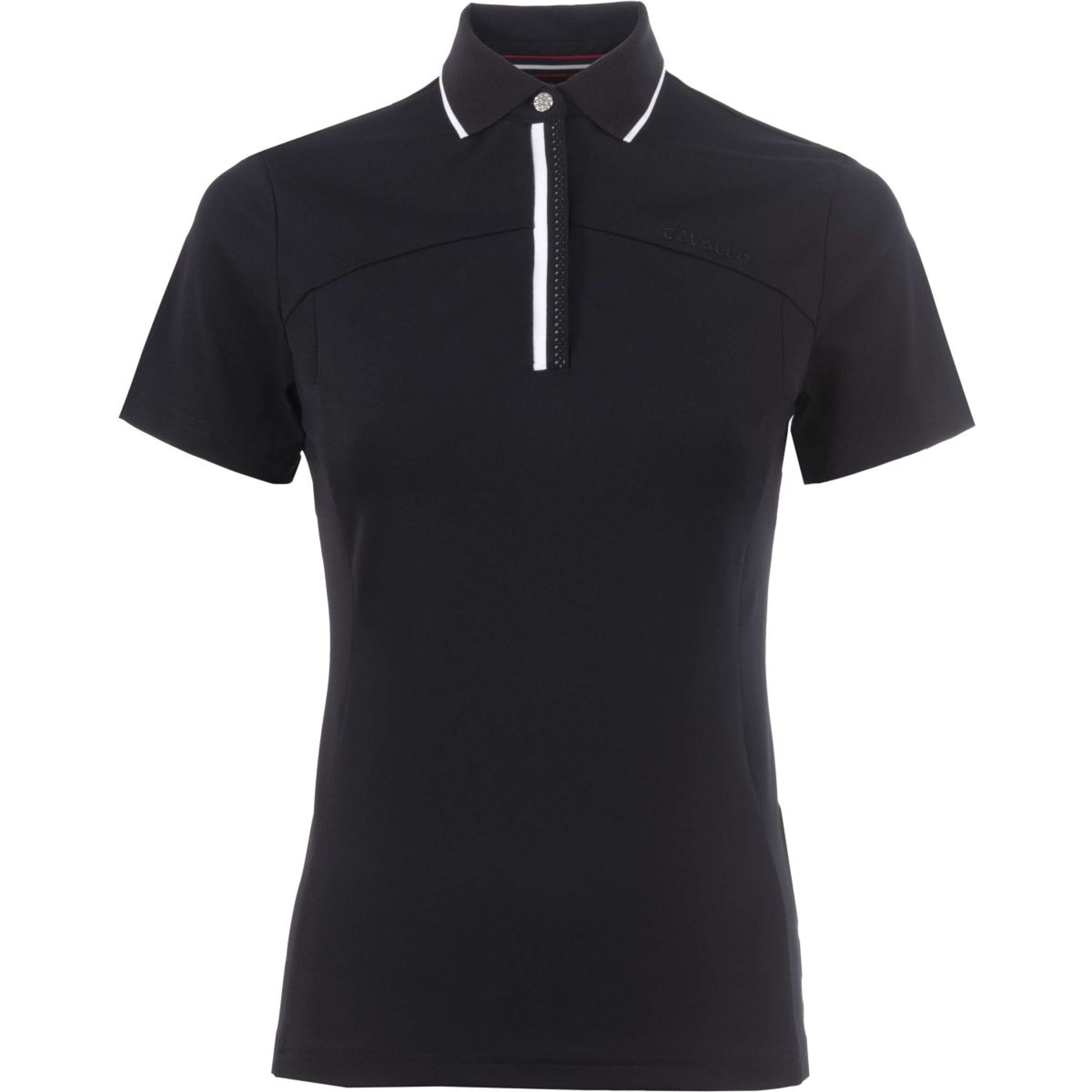 Cavallo Poloshirt Caval Pique Schwarz