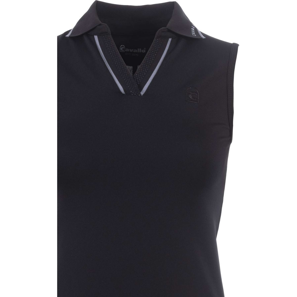 Cavallo Poloshirt Caval Ärmellos Schwarz