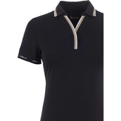 Cavallo Poloshirt Caval Pique V-Neck Schwarz