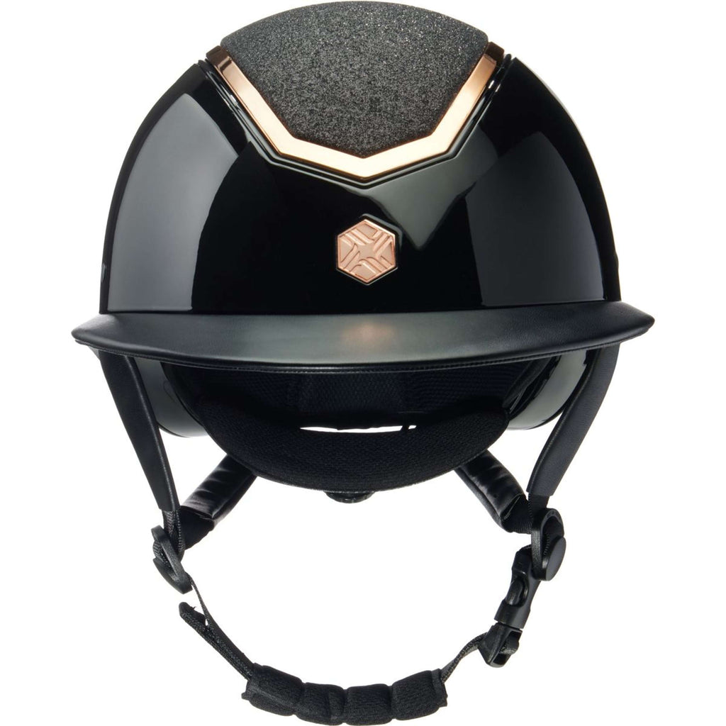 Charles Owen Reithelm Kylo Sparkly Wide Peak Black Gloss/Rose Gold