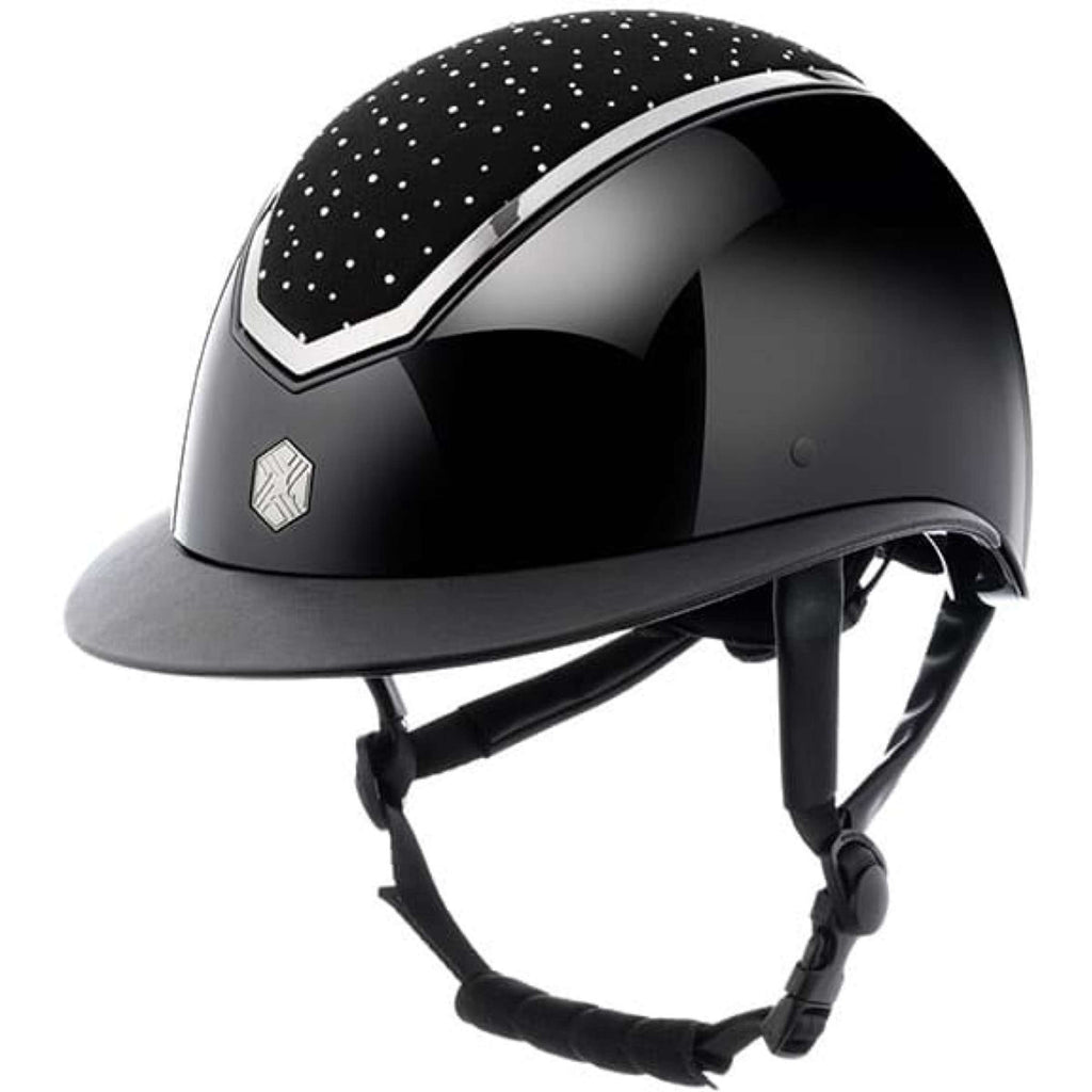 Charles Owen Reithelm Kylo Crystal Wide Peak Black Gloss/Chrome