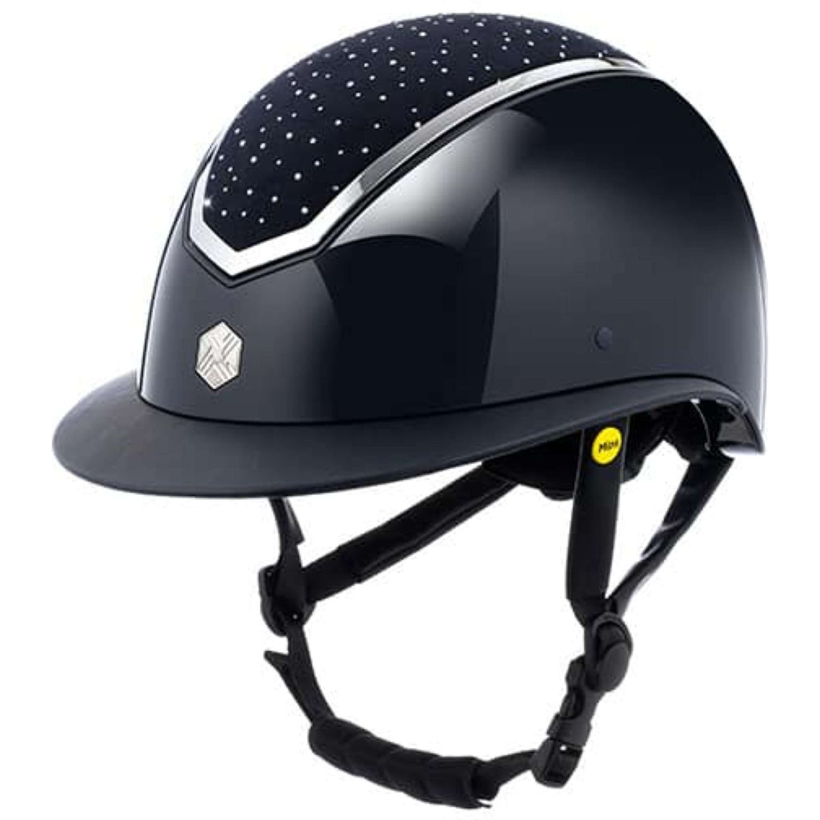 Charles Owen Reithelm Kylo Crystal Wide Peak MIPS Navy Gloss/Silver Charles Owen Reithelm Kylo Crystal Wide Peak MIPS Navy Gloss/Silver