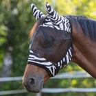 RugBe by Covalliero Fliegenmaske mit Ohrbedeckung Schwarz Zebra