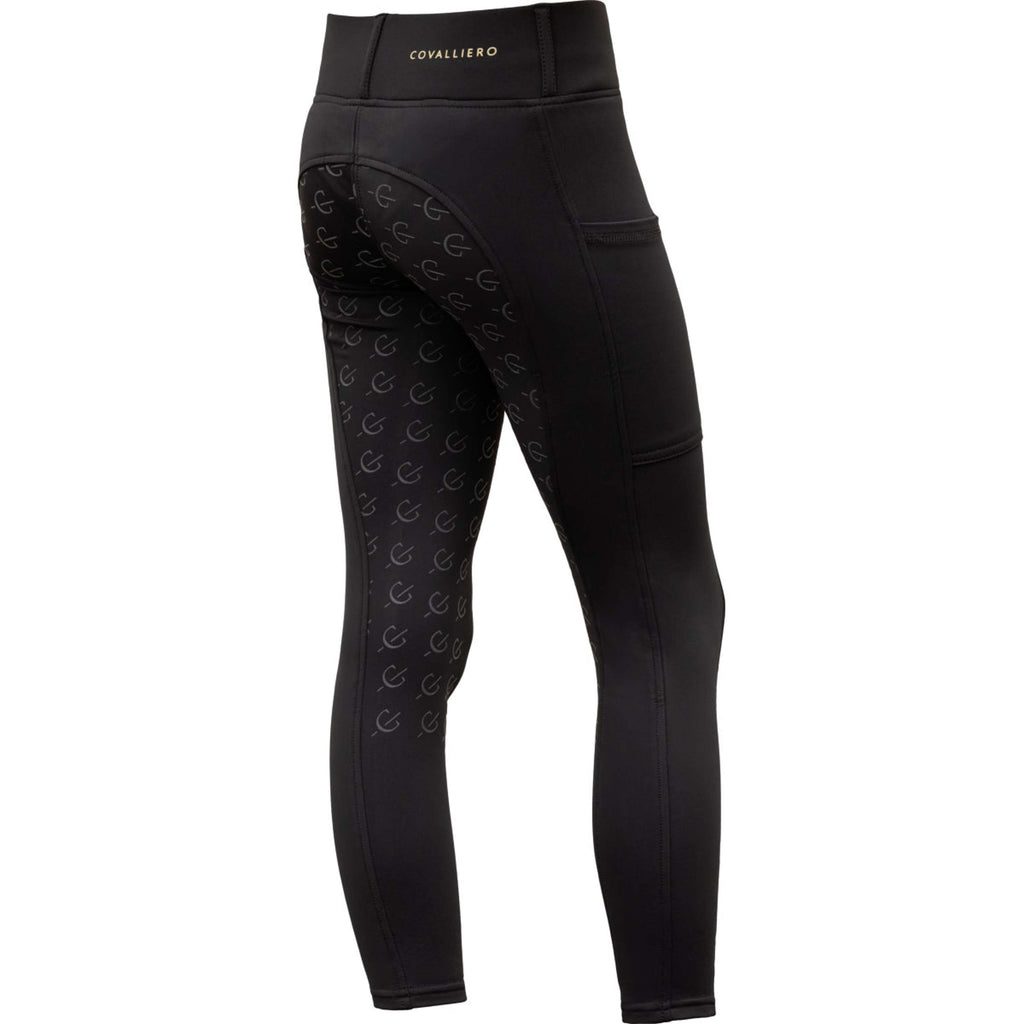 Covalliero Reitleggings Full Grip AW26 Kids Schwarz