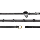 Dyon Zügel Rubber 1/2 mit Leder Stops Schwarz
