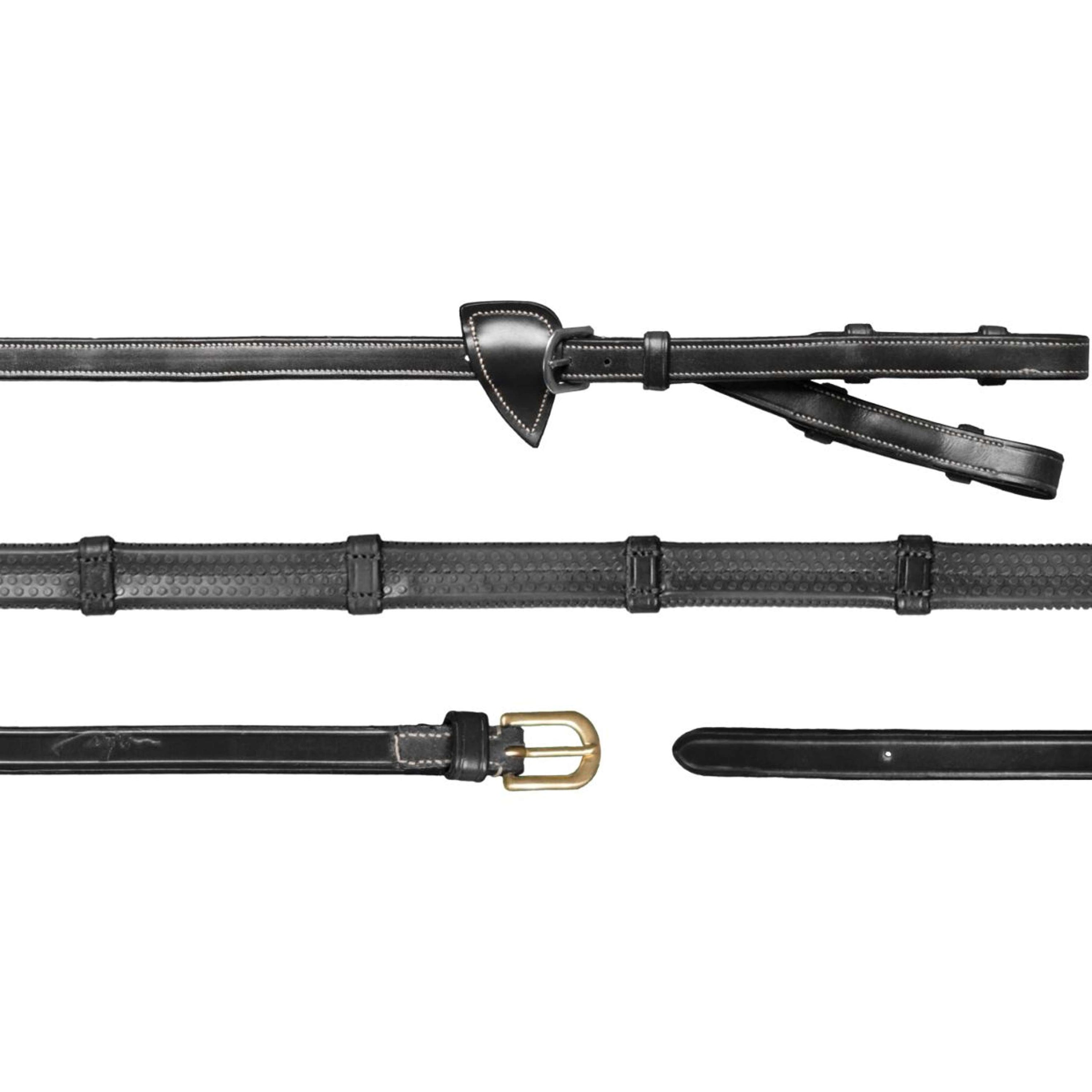 Dyon Zügel Converter Rubber 1/2 mit Leder Stops Schwarz Dyon Zügel Converter Rubber 1/2 mit Leder Stops Schwarz