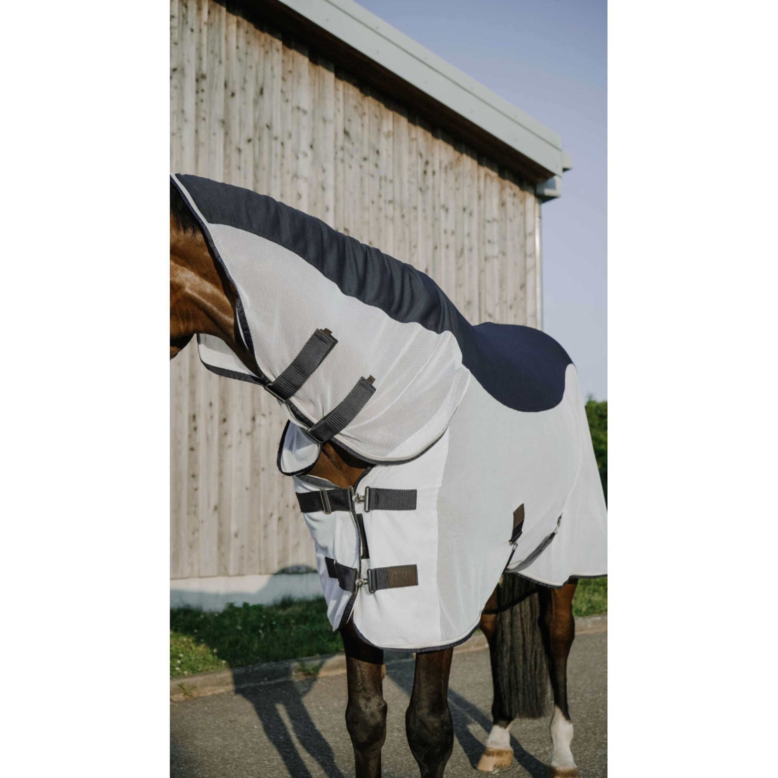 EQUITHÈME Fliegendecke Flycool Combo mit Halsteil Navy/Weiß EQUITHÈME Fliegendecke Flycool Combo mit Halsteil Navy/Weiß