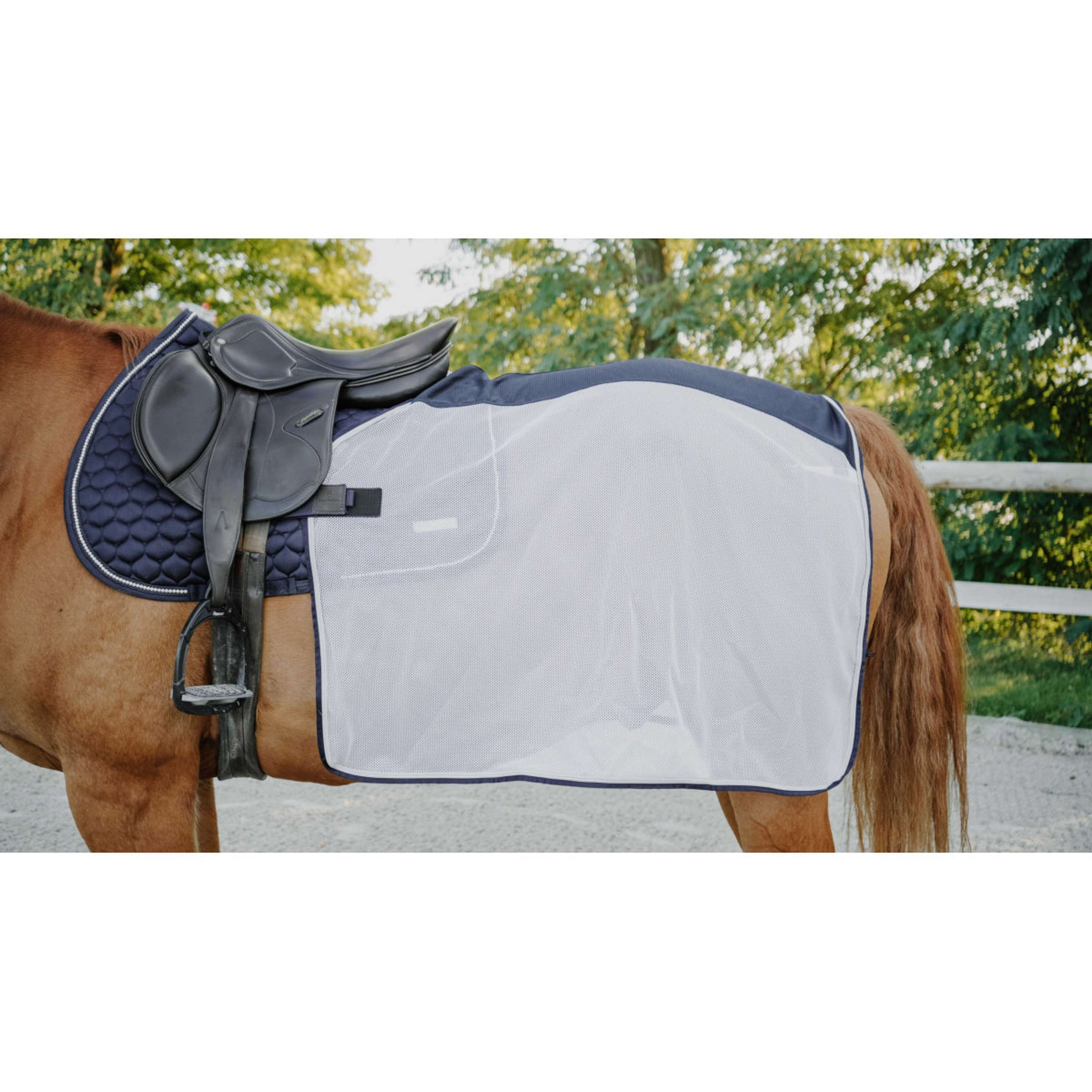 EQUITHÈME Ausreitdecke Flycool square Navy/Weiß