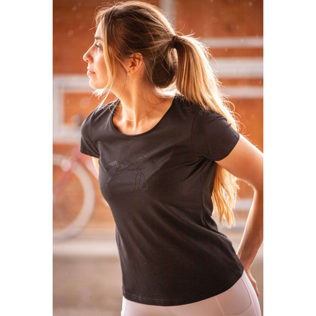 Pénélope T-Shirt Iconic Strass Schwarz