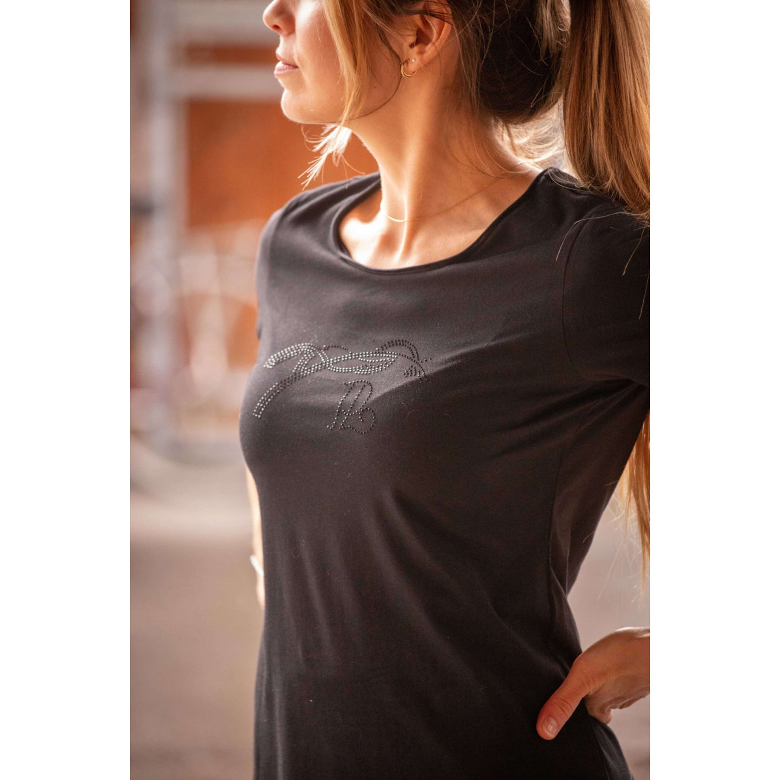 Pénélope T-Shirt Iconic Strass Schwarz