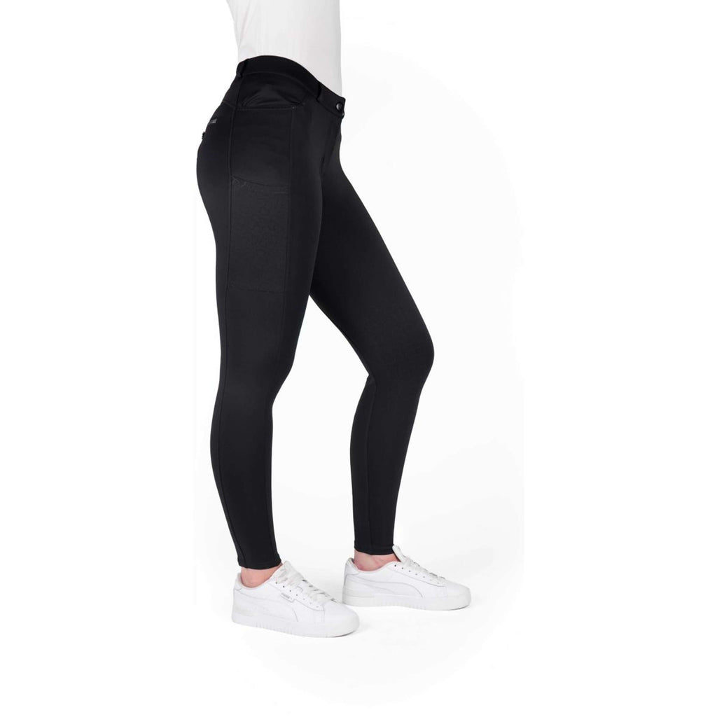 EQUITHÈME Reithose Capucine Knee Grip Schwarz