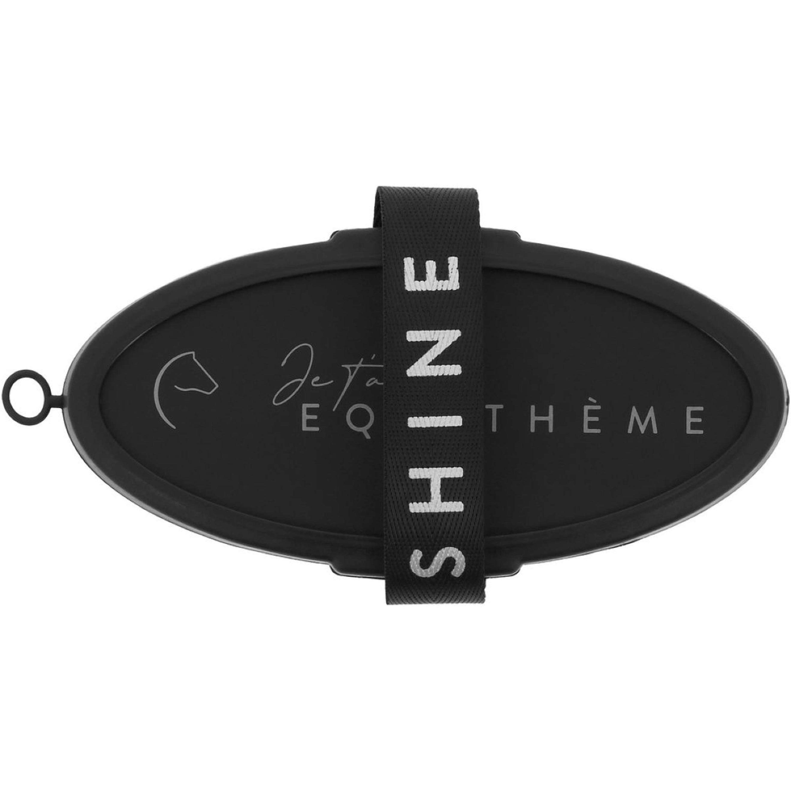 EQUITHÈME Weiche Kardätsche Je T'aime Schwarz