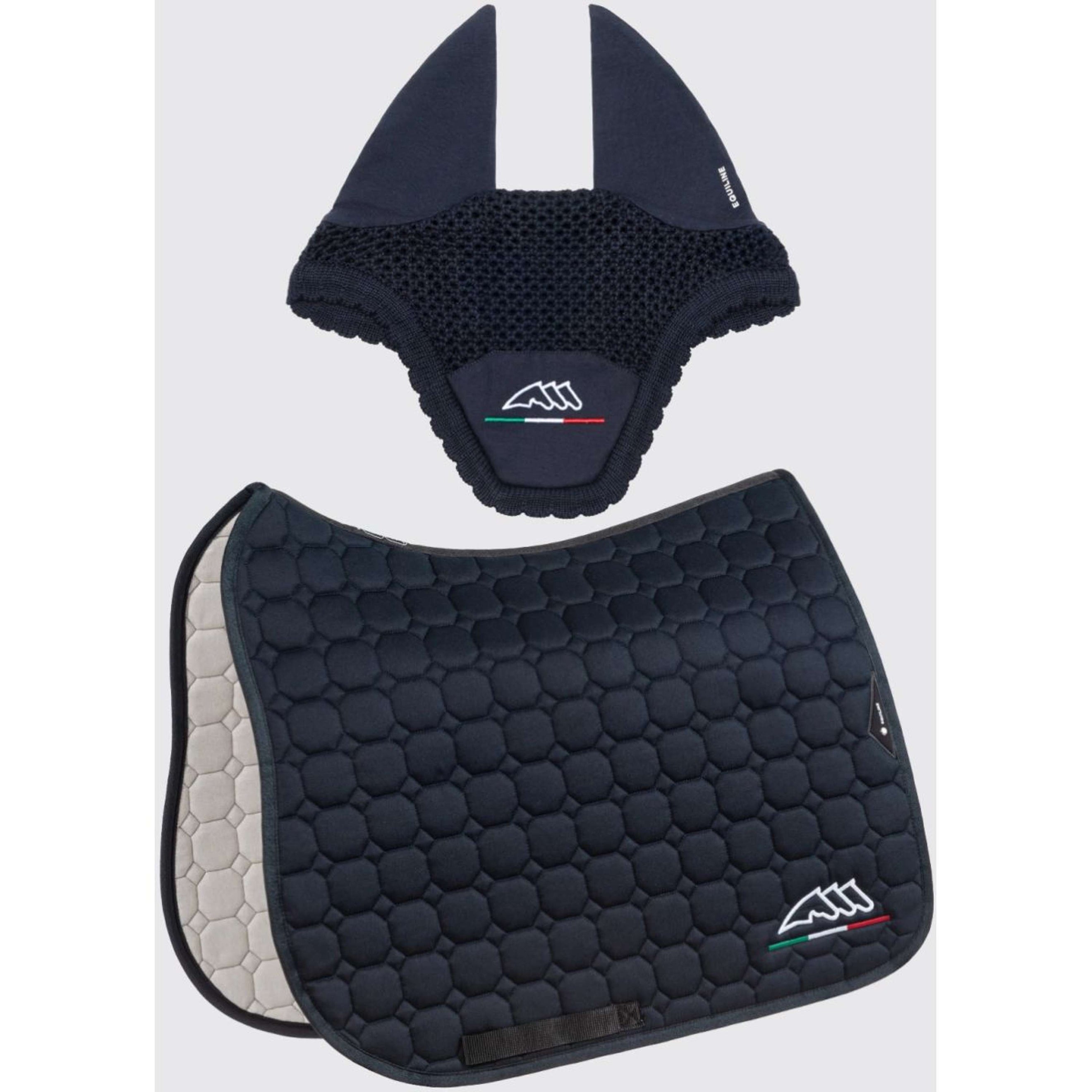Equiline Schabracke und Fliegenhaube Dressur Octagon Navy