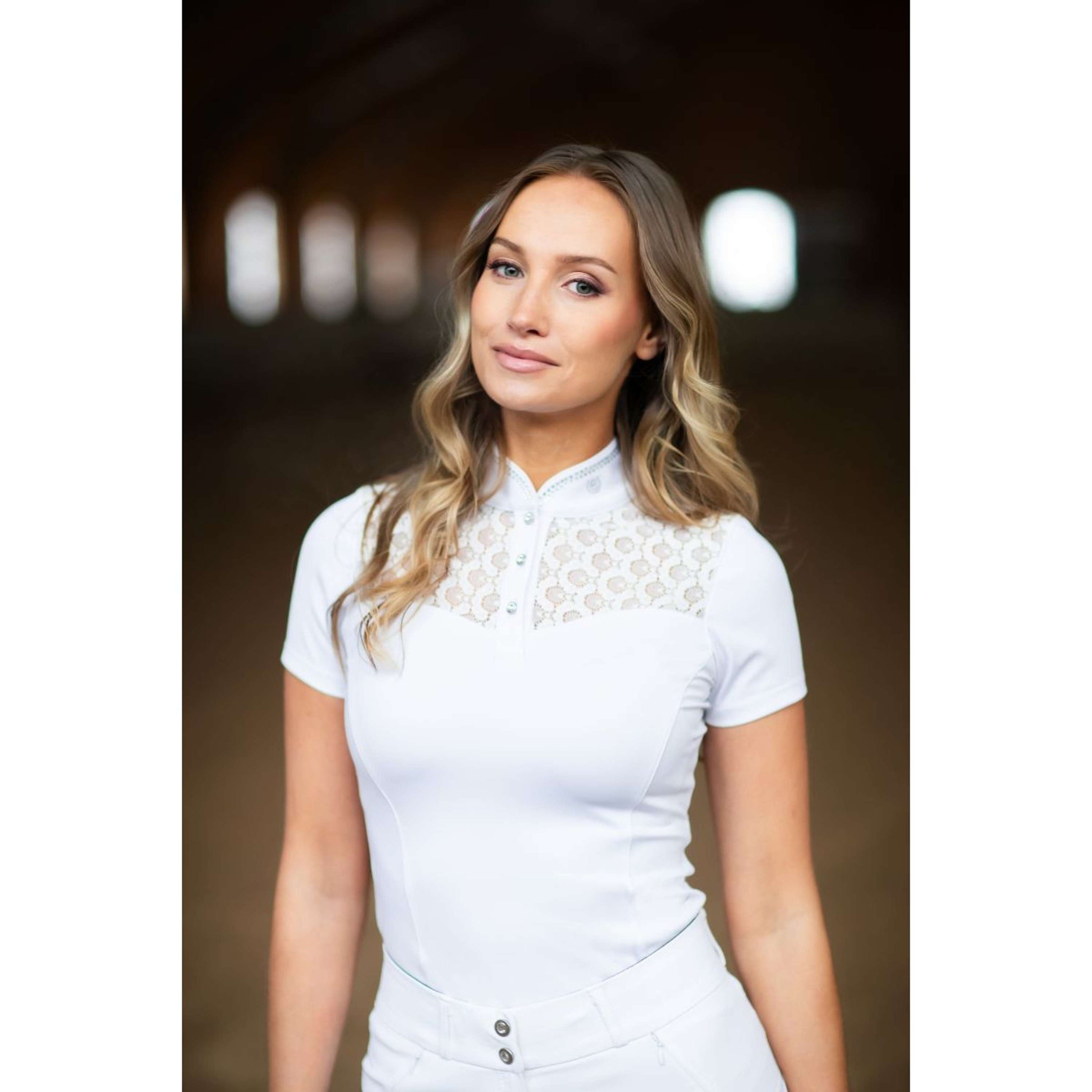 Equestrian Stockholm Turniershirt Crystal Champion Weiß