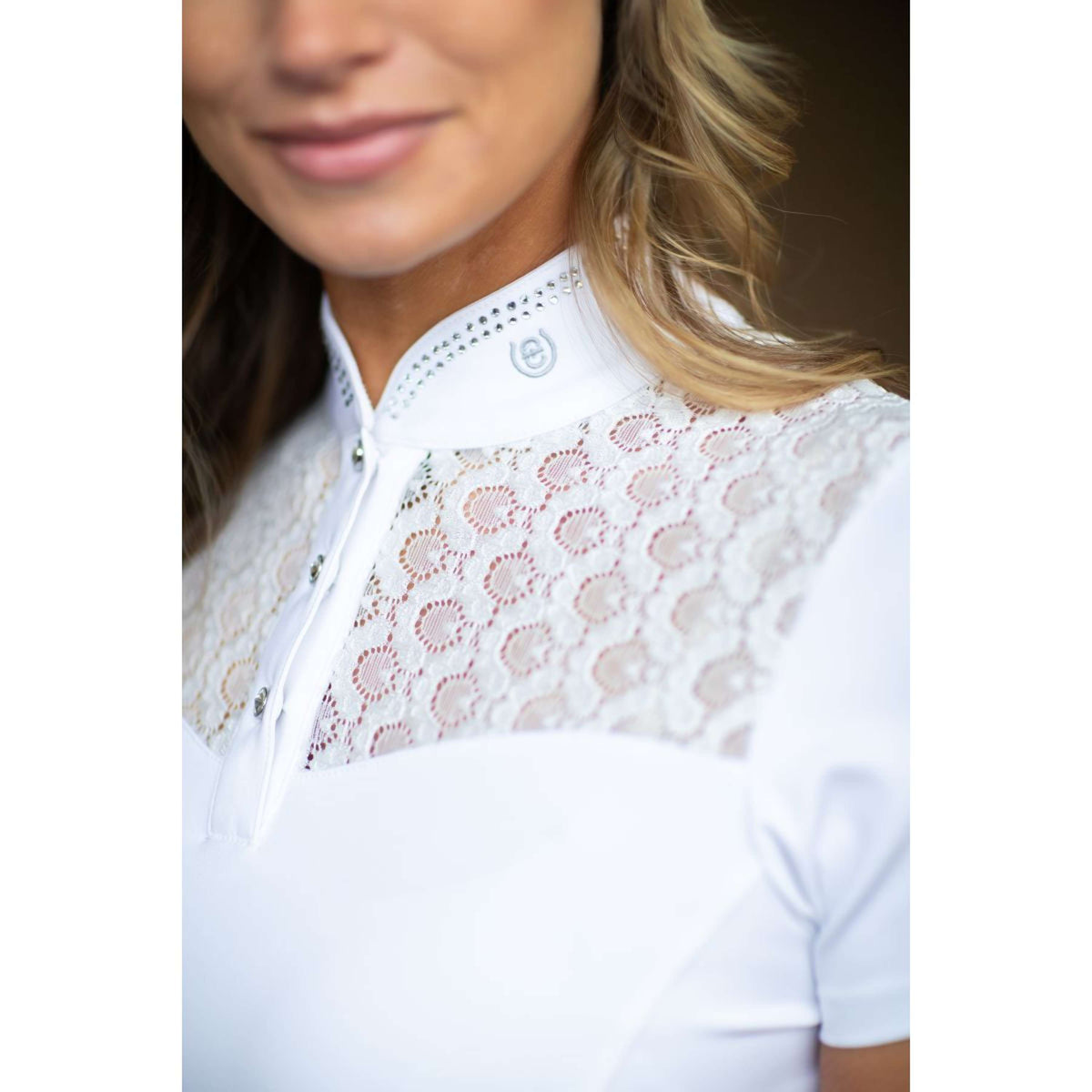 Equestrian Stockholm Turniershirt Crystal Champion Weiß