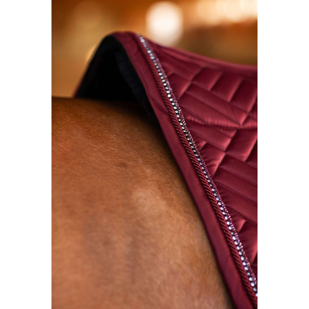 Equestrian Stockholm Schabracke Vegan Fur Springen Crystal Bordeaux