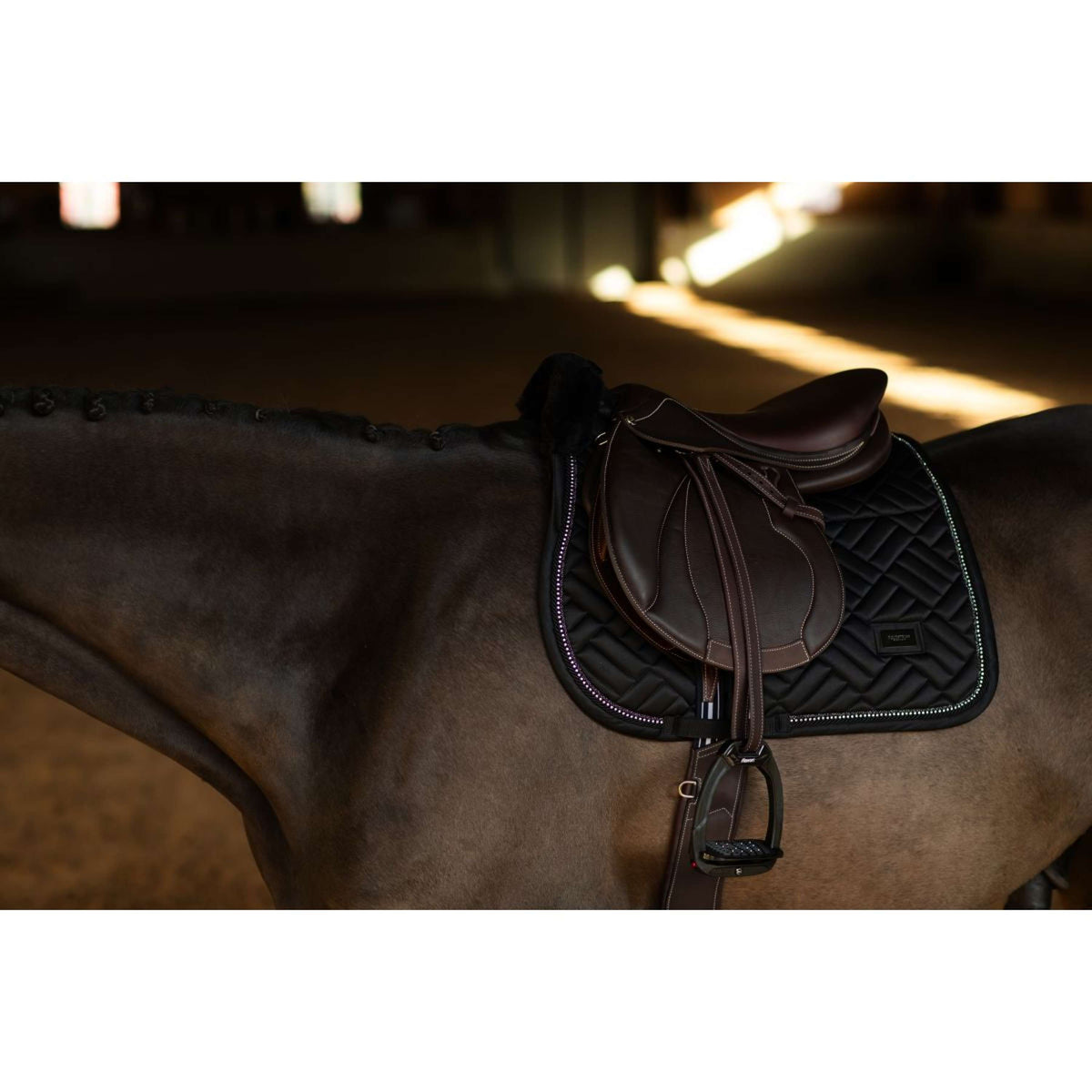 Equestrian Stockholm Schabracke Vegan Fur Springen Crystal Black