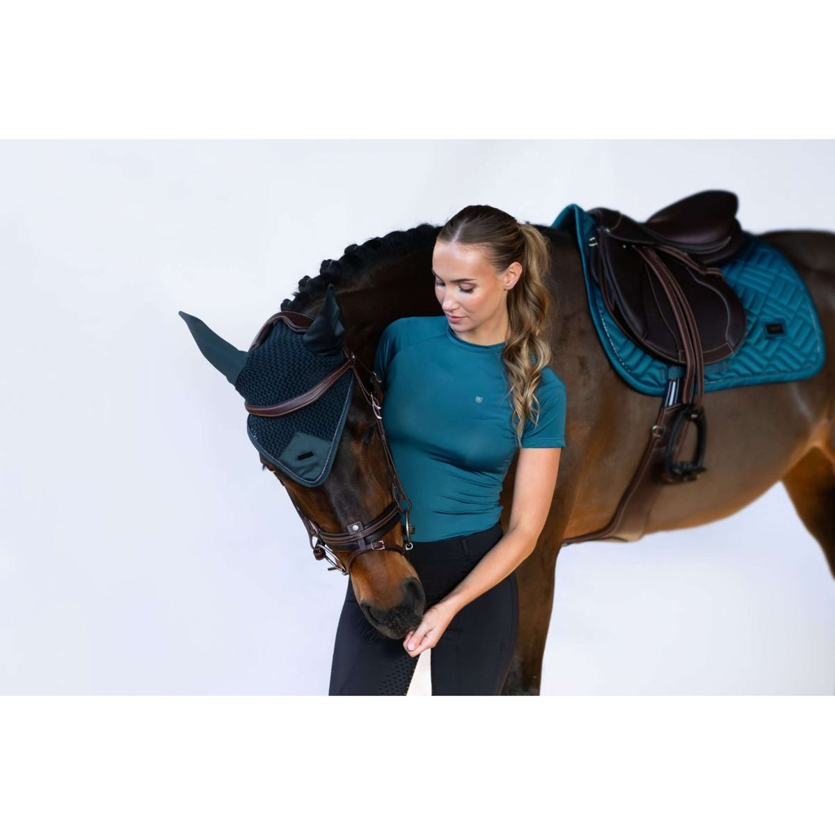 Equestrian Stockholm Shirt Dynamic Short Sleeve Deep Teal