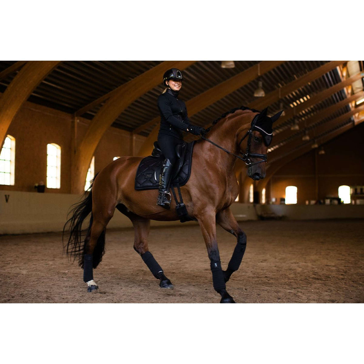 Equestrian Stockholm Fliegenhaube All Black Glimmer