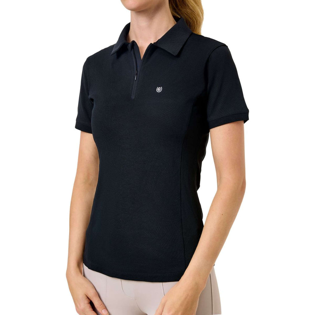Equestrian Stockholm Poloshirt Zip Schwarz