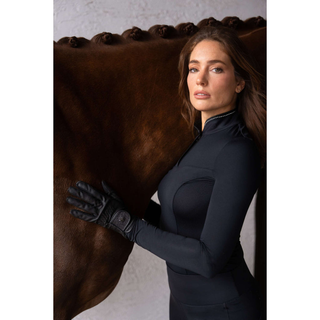 Equestrian Stockholm Reithandschuhe Motion All Black Glimmer
