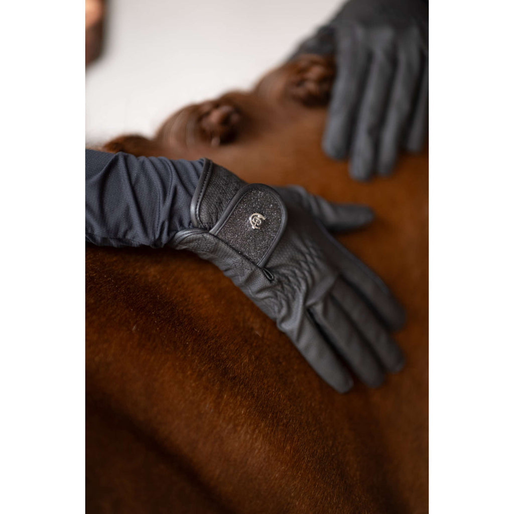 Equestrian Stockholm Reithandschuhe Motion All Black Glimmer