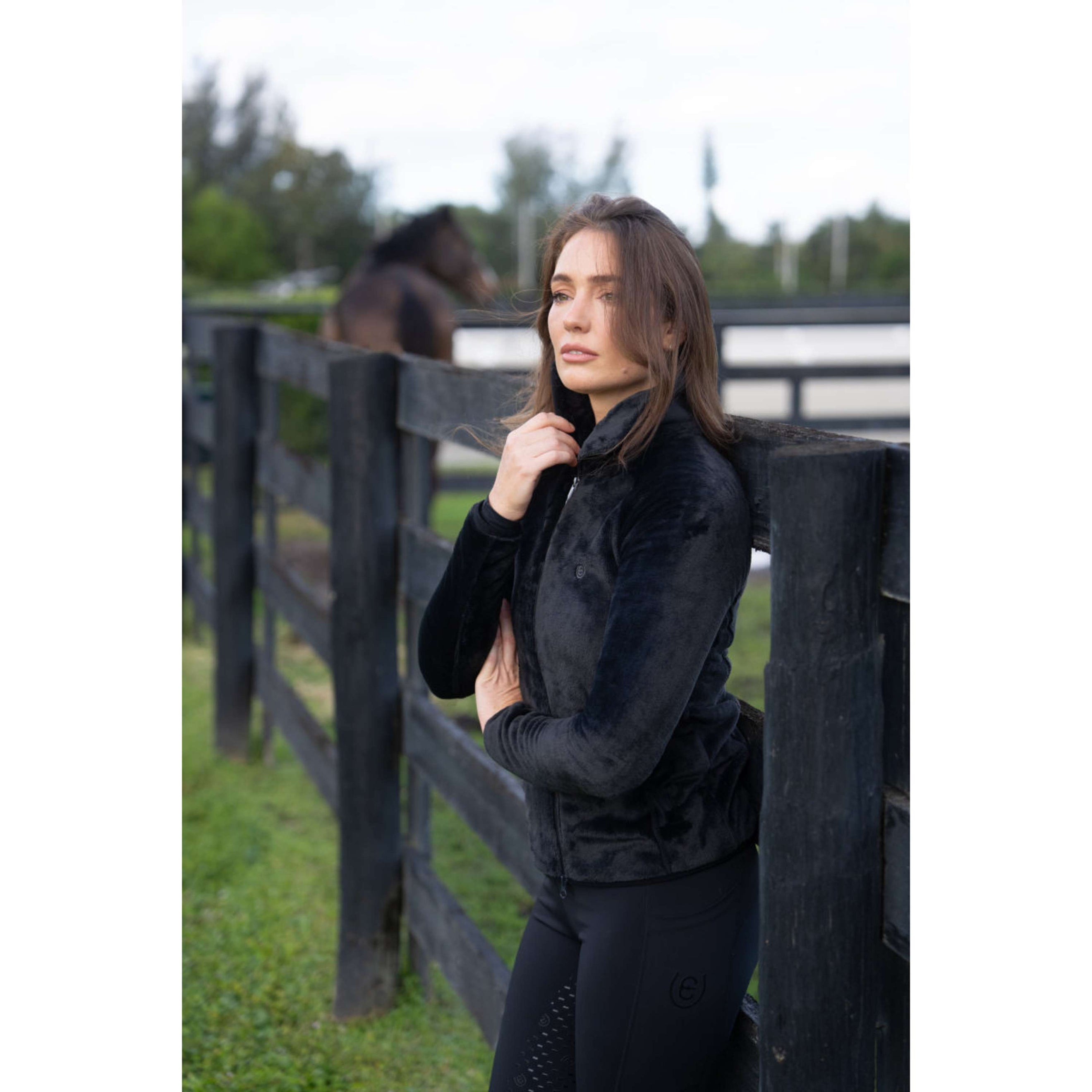 Equestrian Stockholm Fleecejacke Velvet Schwarz