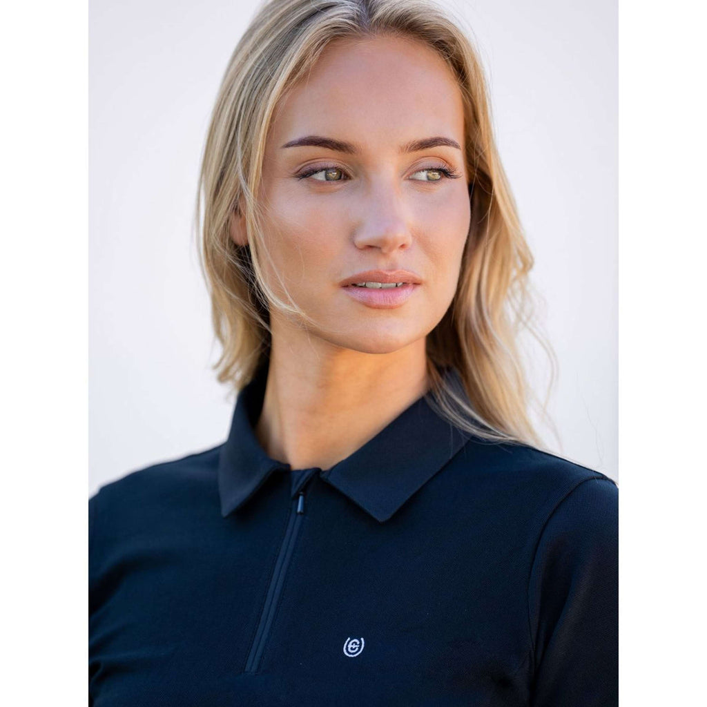 Equestrian Stockholm Poloshirt Zip Schwarz