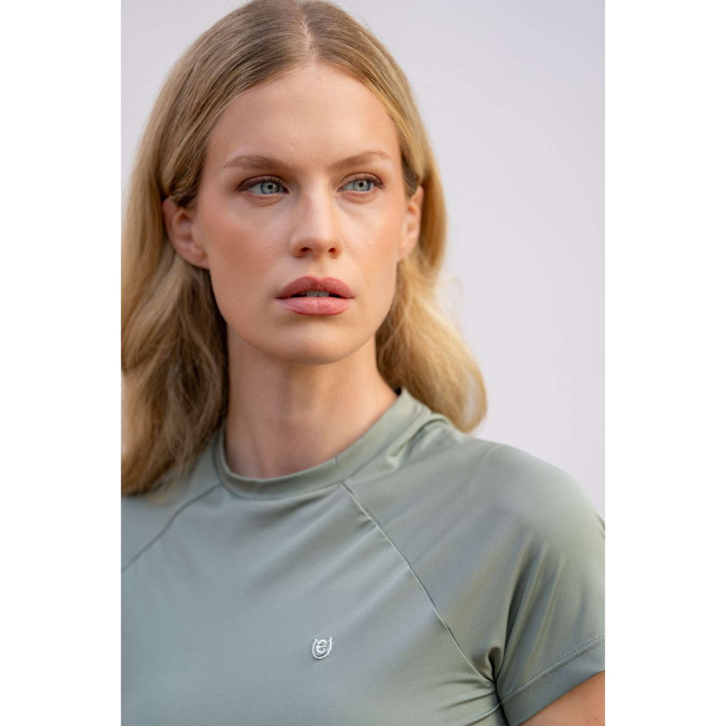 Equestrian Stockholm Shirt Dynamic Short Sleeve Pistachio White