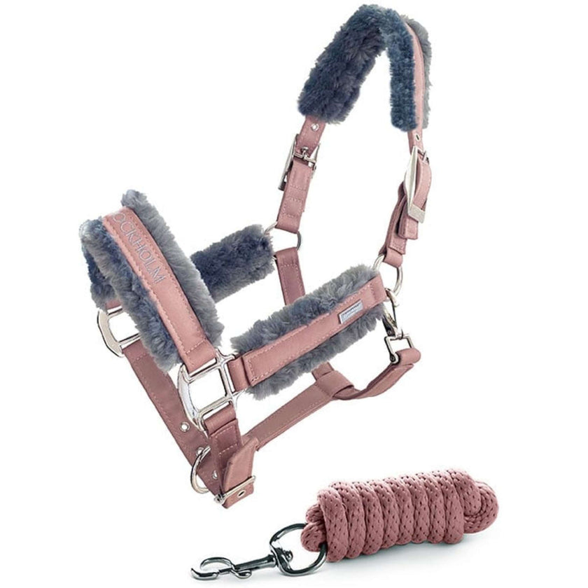 Equestrian Stockholm Halfter & Strick Fur Rosa Equestrian Stockholm Halfter & Strick Fur Rosa