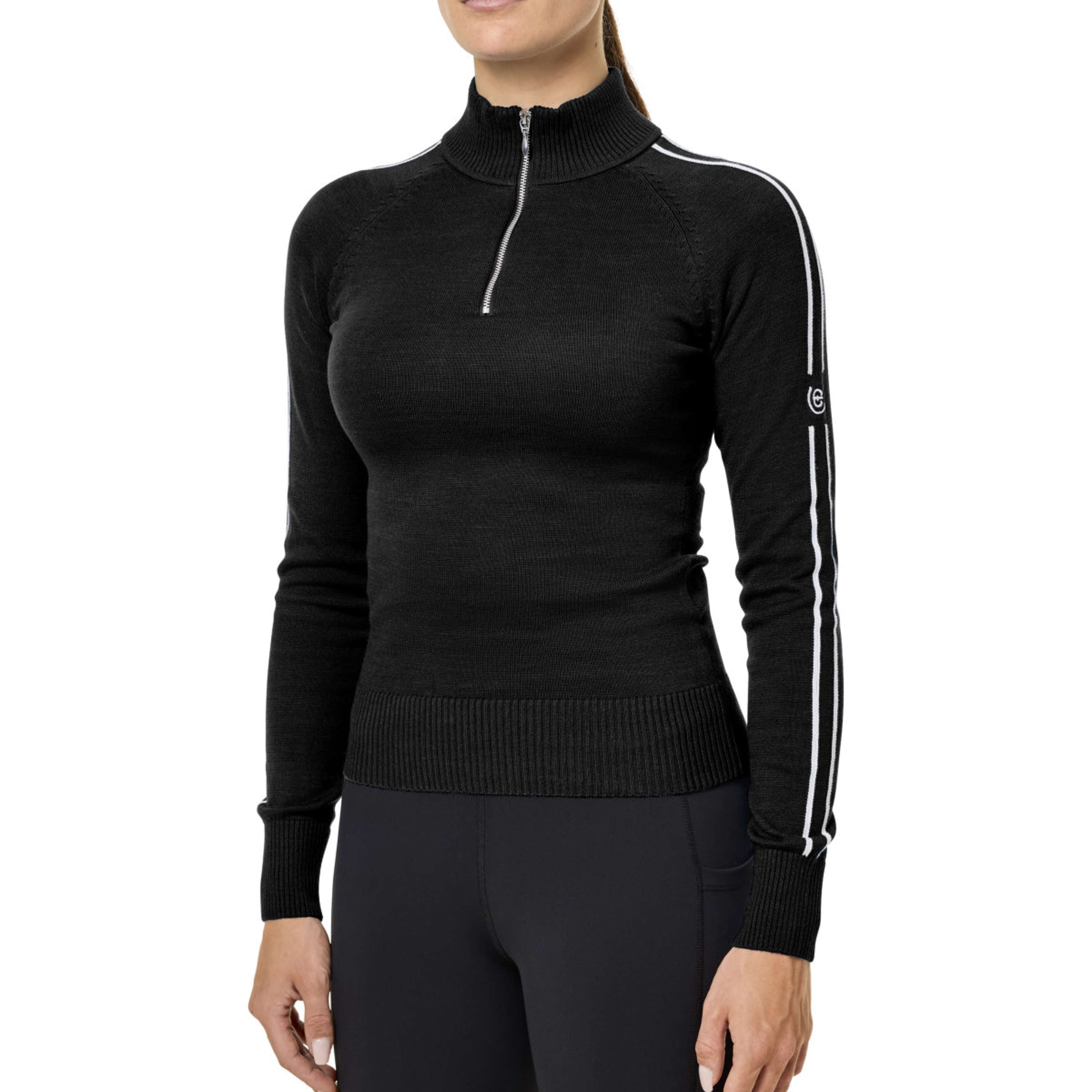 Equestrian Stockholm Knitted Zip Top Schwarz