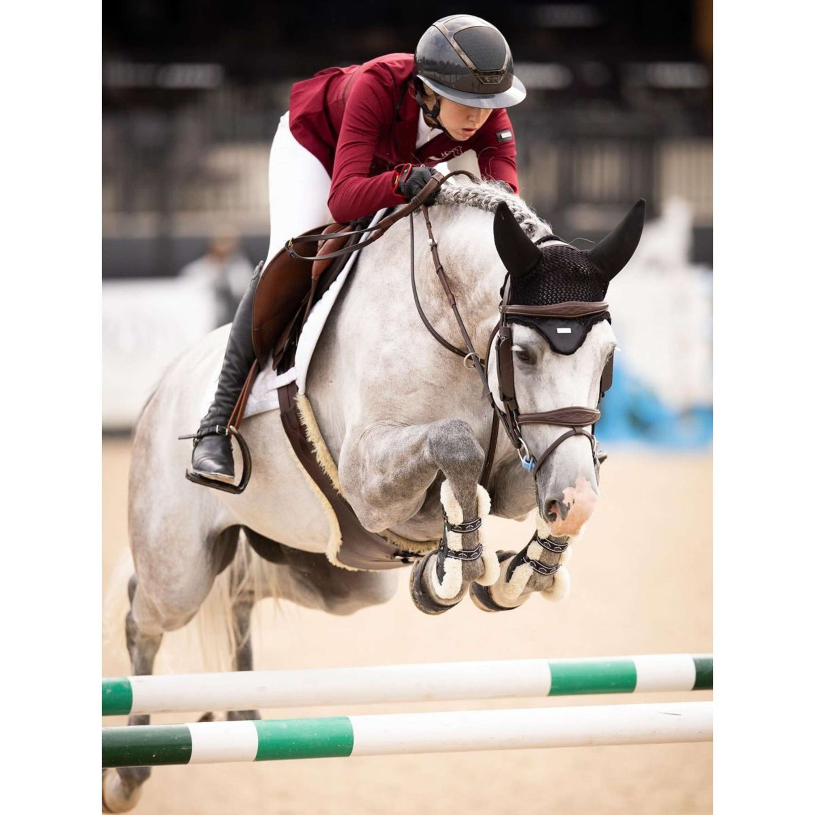 Equestrian Stockholm Fliegenhaube Padded Schwarz/Silber Equestrian Stockholm Fliegenhaube Padded Schwarz/Silber