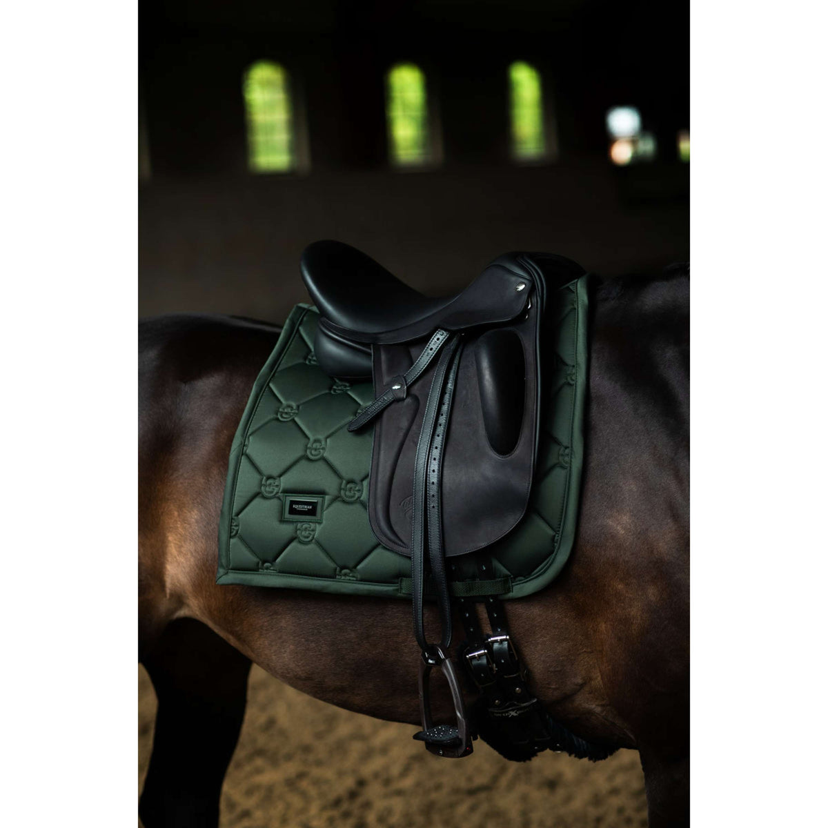 Equestrian Stockholm Schabracke Satin Dressur Sycamore Green