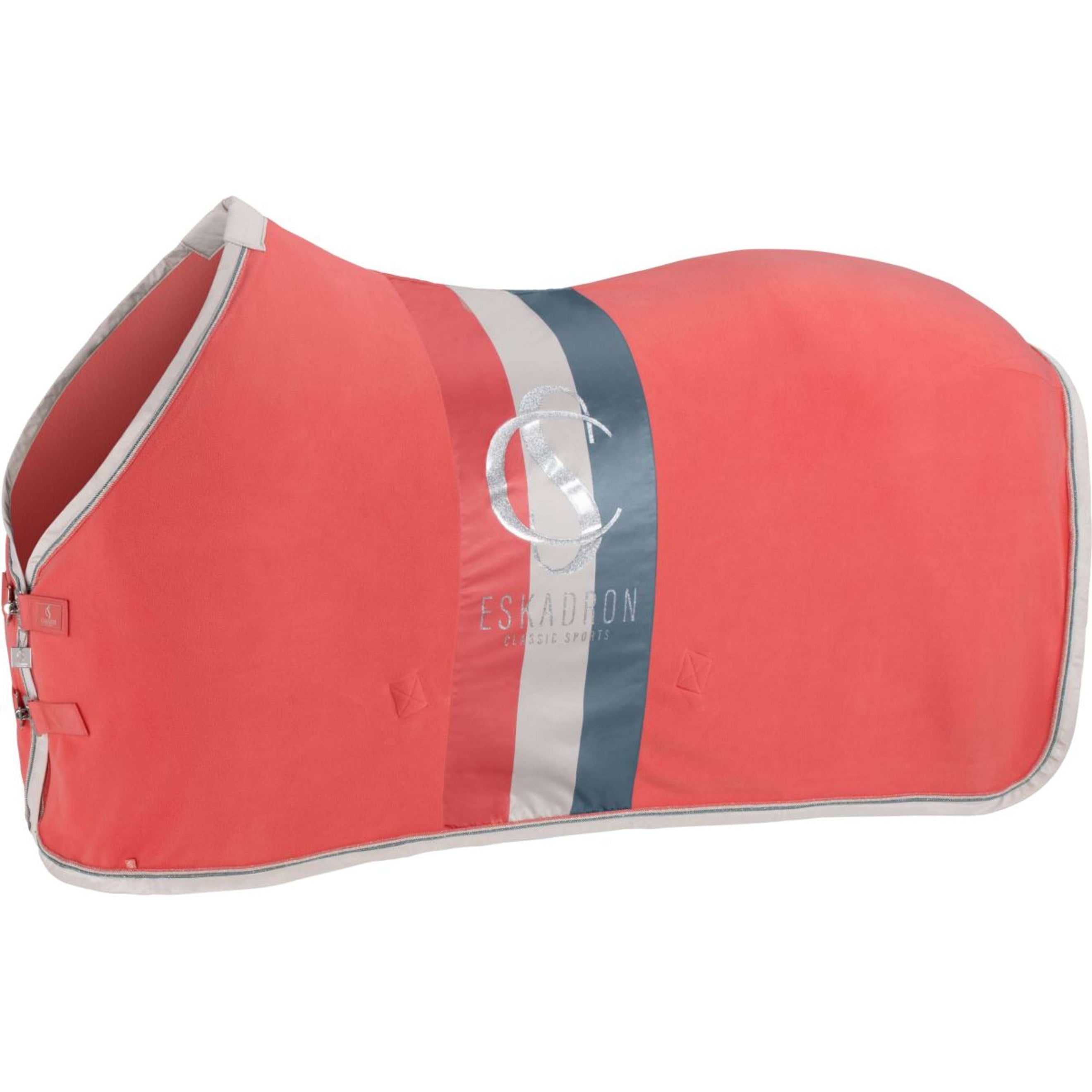 Eskadron Abschwitzdecke Classic Sports Fleece Stripe Shetty Coral Blossom Eskadron Abschwitzdecke Classic Sports Fleece Stripe Shetty Coral Blossom