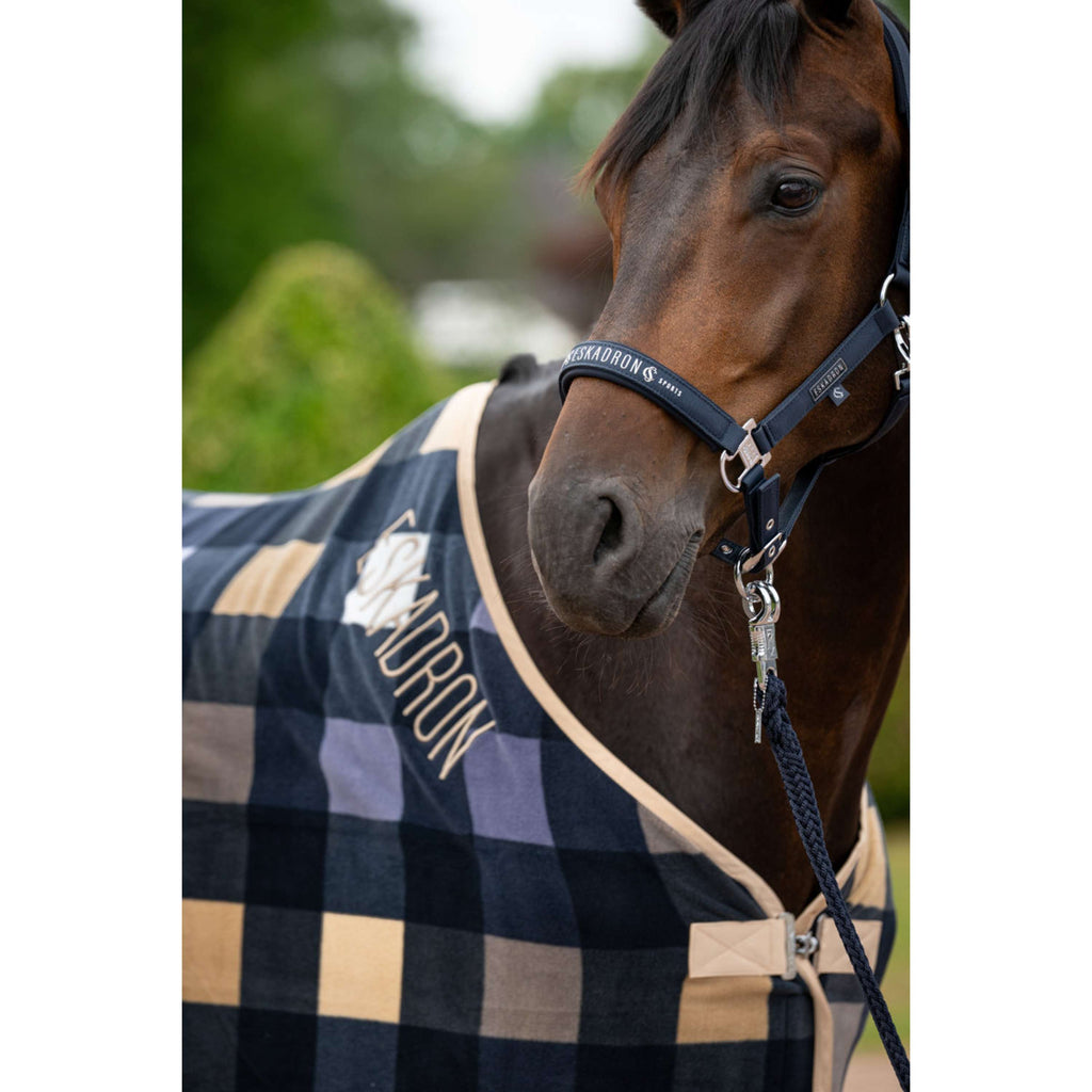 Eskadron Fleecedecke Classic Sports mit Rautenmuster Navy/Sierra/Orchid