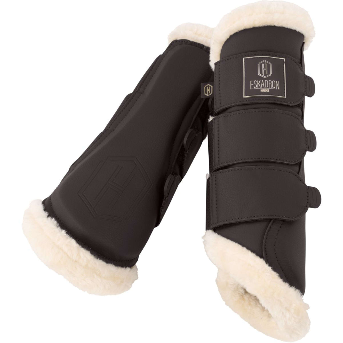 Eskadron Dressage Boots Heritage Faux Leather Faux Fur Black Truffle