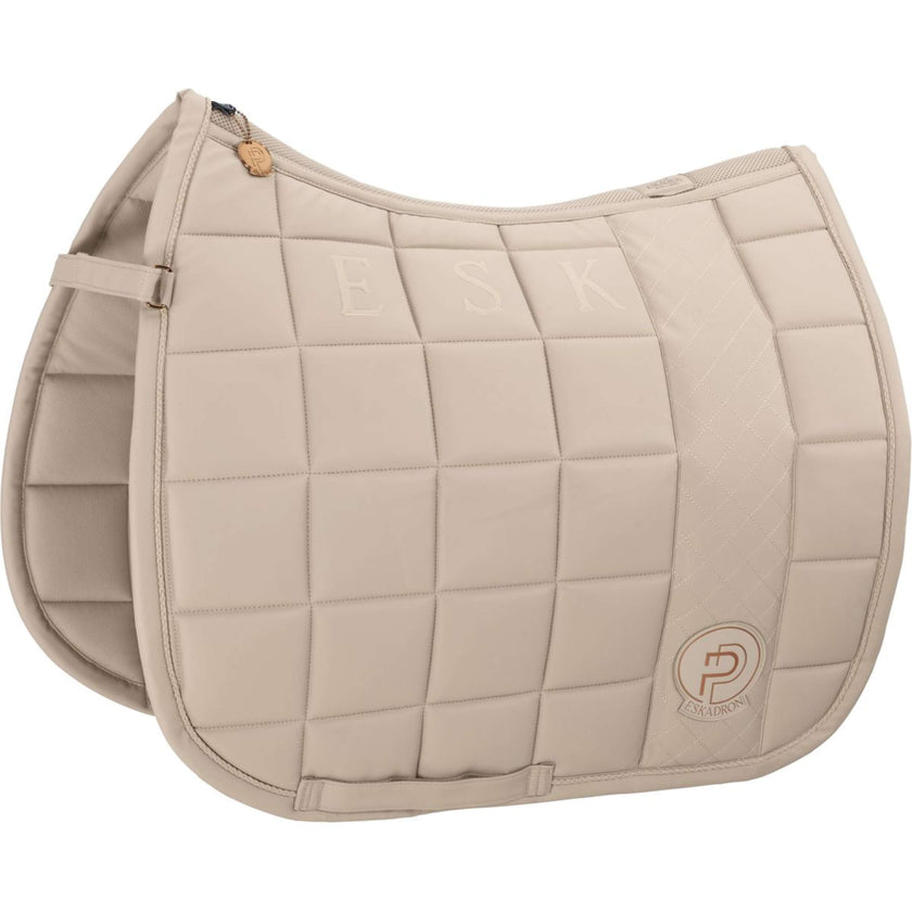 Eskadron Platinum Schrabracke Dressur Big Square Faux Leather Tan Taupe