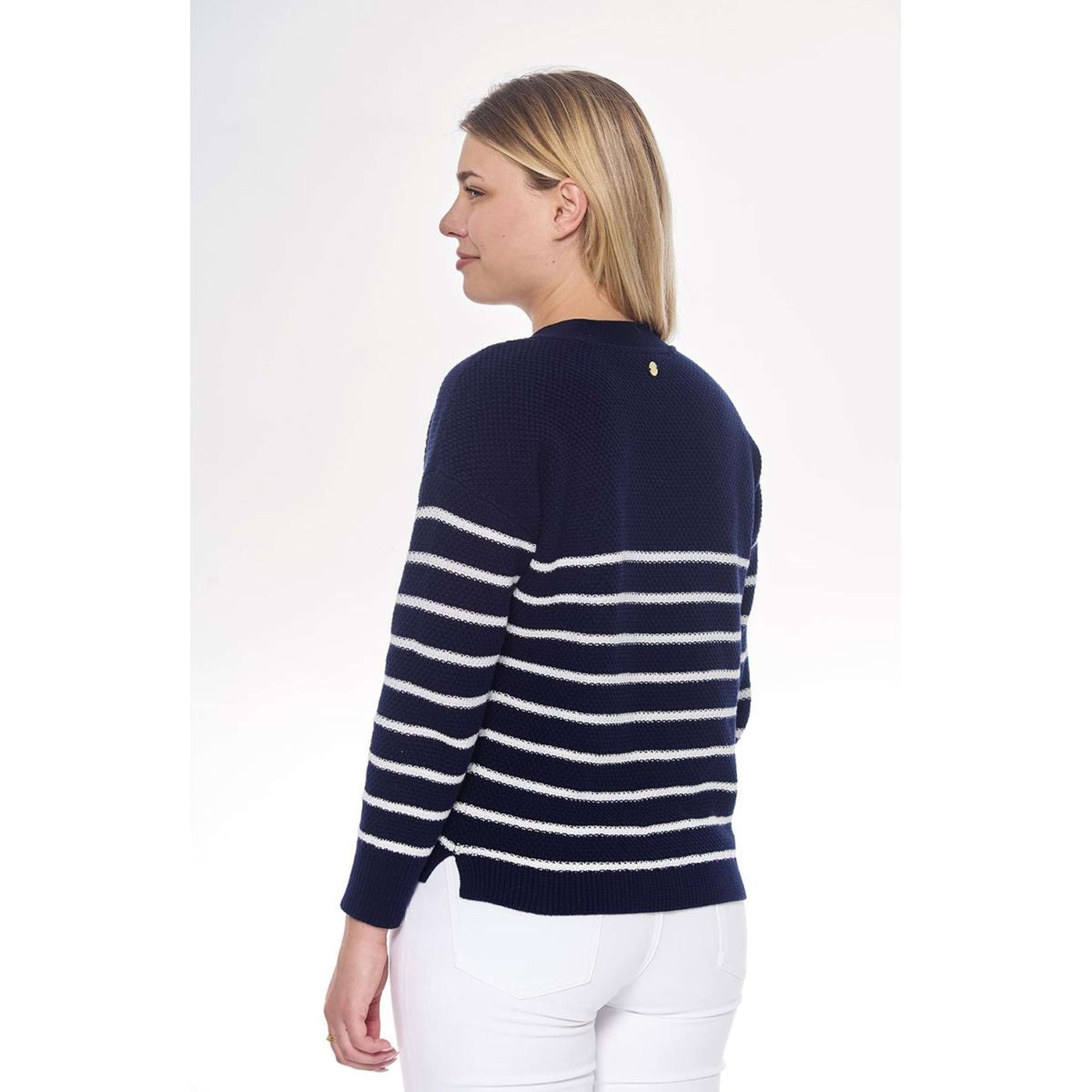 Harcour Pullover Camelia Cardigant Damen Navy/Weiß