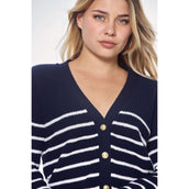 Harcour Pullover Camelia Cardigant Damen Navy/Weiß