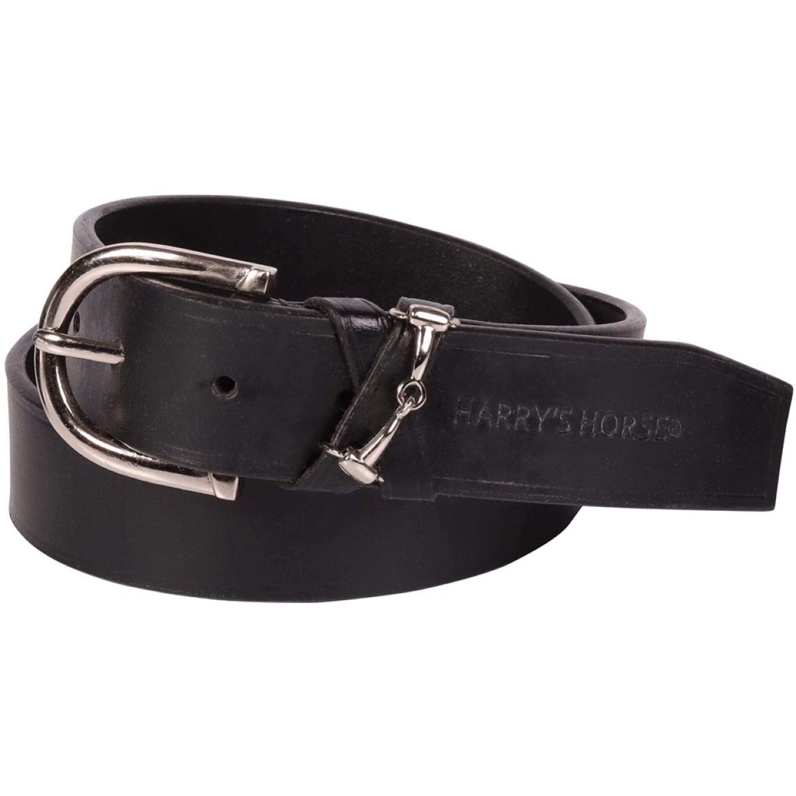 Harry's Horse Gürtel Gebiss Leder Schwarz/Silber