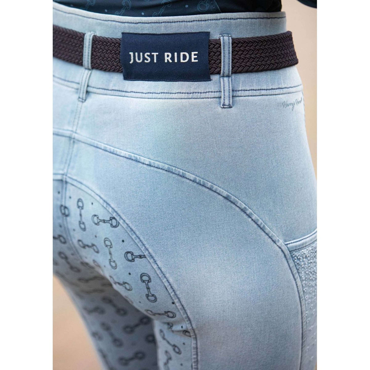 Harry's Horse Reithose Just Ride Retro Full Grip Hellblau
