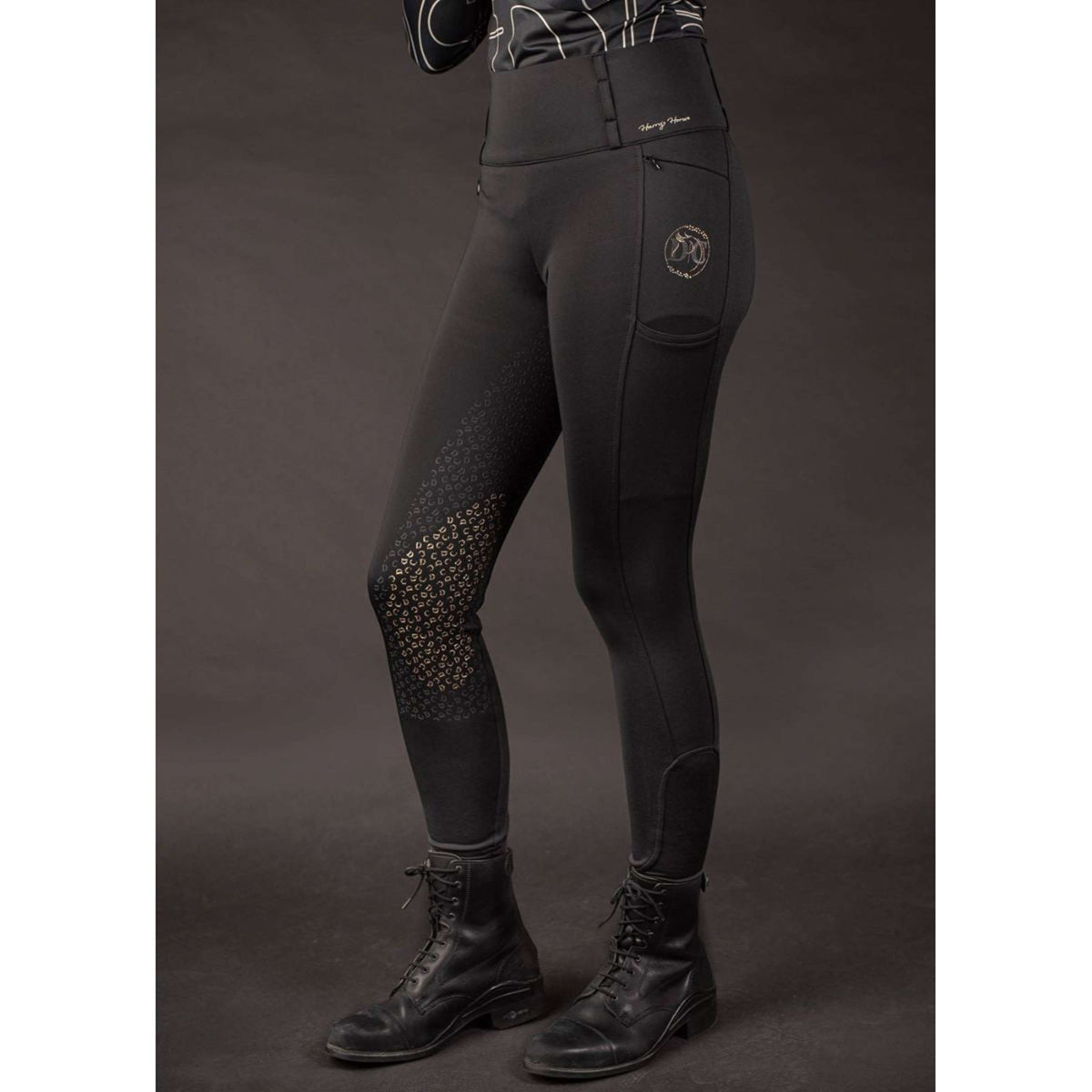 Harry's Horse Reitleggings Equitights Denici Cavalli Stardust Full Grip Schwarz