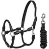 HORKA Halfter Set Leder mit Schnur Schwarz