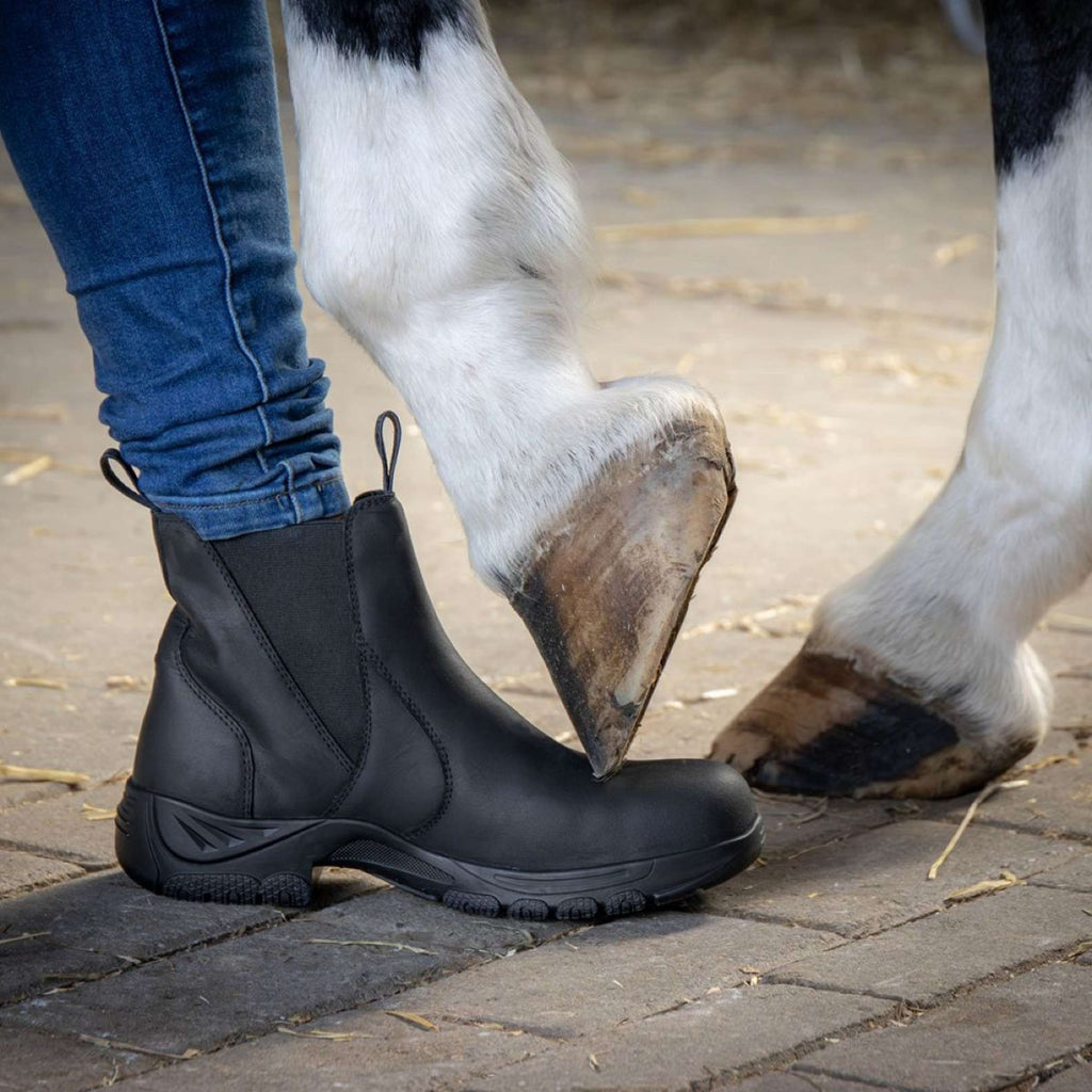 Harry's Horse Stallschuhe Leder Safety Steel Toe Schwarz