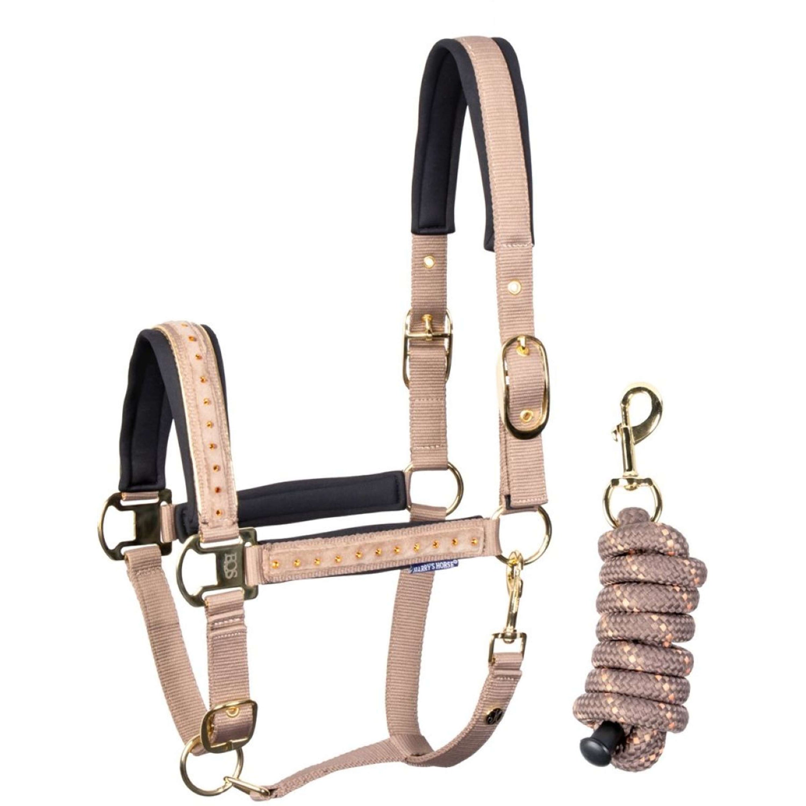 Harry's Horse Halfterset Crystal Taupe Grey